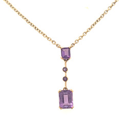 Pre Owned 9ct Amethyst Necklet ZV941